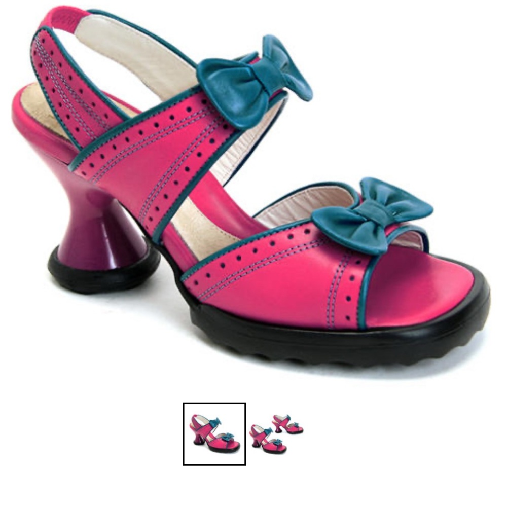 John Fluevog MINI BIPS OPEN-TOE SLINGBACKS  sz 6.5/ 7 run large - Picture 7 of 9